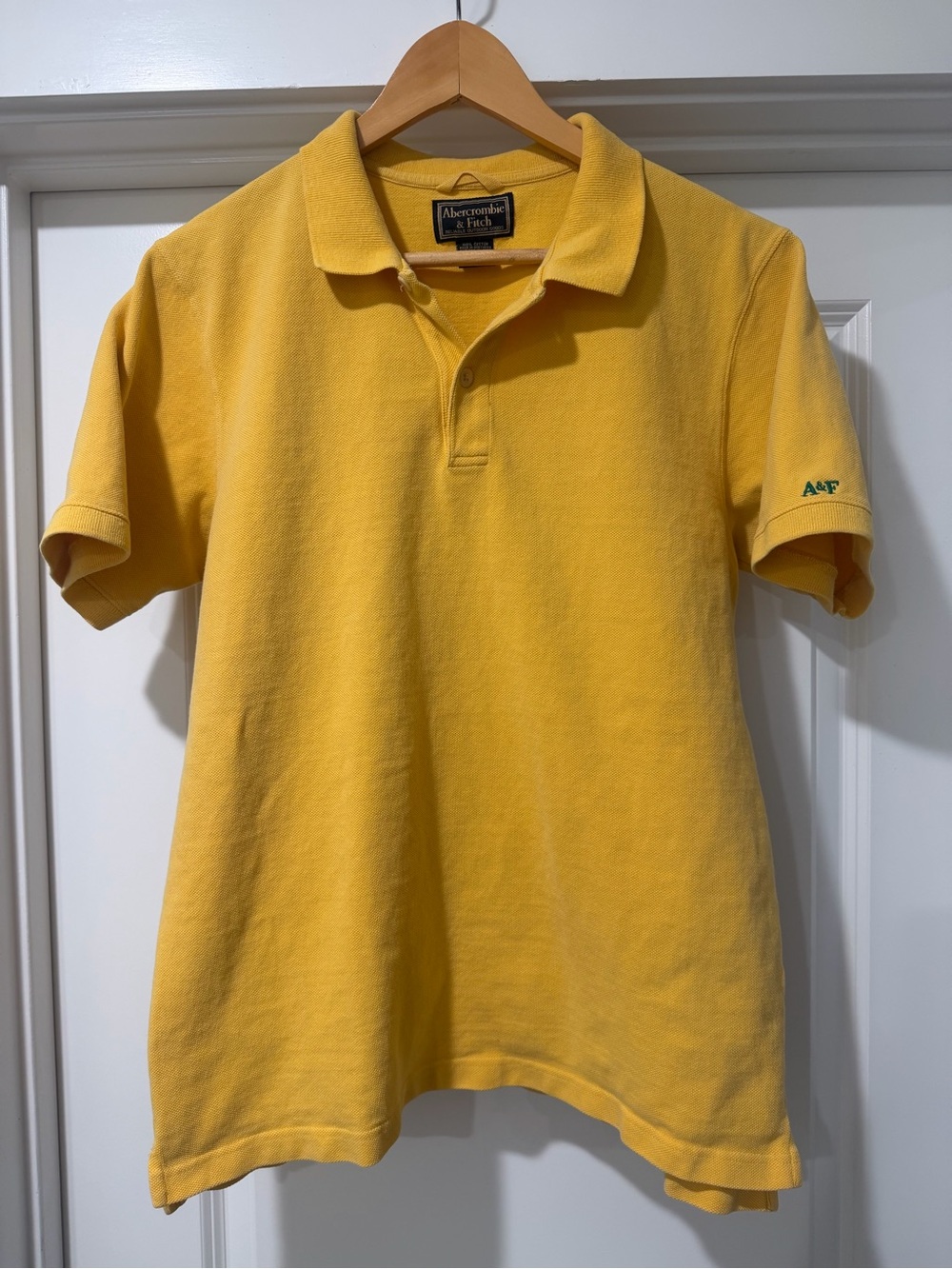 Y2K Abercrombie & Fitch Mens Yellow Polo Shirt